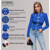 image:imageHybrid amp Company Womens Blazer Cropped Ponte Fabric Open Front Zipper Dress Jacket Casual Slim JacketRoyal