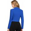 image:imageHybrid amp Company Womens Blazer Cropped Ponte Fabric Open Front Zipper Dress Jacket Casual Slim JacketRoyal