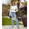 image:imageHybrid amp Company Womens Blazer Cropped Ponte Fabric Open Front Zipper Dress Jacket Casual Slim JacketWhite