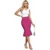 image:imageHyBrid amp Company Womens Premium Nylon Ponte Stretch Office Fishtail Pencil Skirt High Waist Made in The USA Below KneeFuchsia