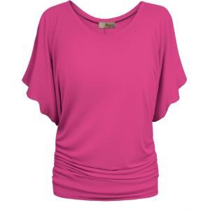 image:imageHybrid amp Company Womens Super Comfy Boat Neck Dolman Top ShirtFuchsia
