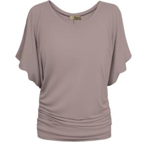 image:imageHybrid amp Company Womens Super Comfy Boat Neck Dolman Top ShirtTaupe