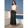 image:imageHybrid amp Company Womens Silky Satin Maxi Skirt  Stretch High Waist Casual amp Office  Made in USABlack