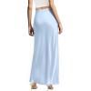 image:imageHybrid amp Company Womens Silky Satin Maxi Skirt  Stretch High Waist Casual amp Office  Made in USABlue