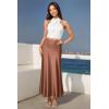 image:imageHybrid amp Company Womens Silky Satin Maxi Skirt  Stretch High Waist Casual amp Office  Made in USABronze
