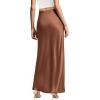 image:imageHybrid amp Company Womens Silky Satin Maxi Skirt  Stretch High Waist Casual amp Office  Made in USABronze