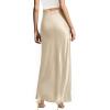 image:imageHybrid amp Company Womens Silky Satin Maxi Skirt  Stretch High Waist Casual amp Office  Made in USAChampagne