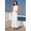 image:imageHybrid amp Company Womens Silky Satin Maxi Skirt  Stretch High Waist Casual amp Office  Made in USAIvory