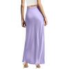 image:imageHybrid amp Company Womens Silky Satin Maxi Skirt  Stretch High Waist Casual amp Office  Made in USALavender