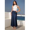 image:imageHybrid amp Company Womens Silky Satin Maxi Skirt  Stretch High Waist Casual amp Office  Made in USANavy