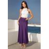 image:imageHybrid amp Company Womens Silky Satin Maxi Skirt  Stretch High Waist Casual amp Office  Made in USAPurple