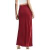 image:imageHybrid amp Company Womens Silky Satin Maxi Skirt  Stretch High Waist Casual amp Office  Made in USARed