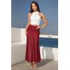 image:imageHybrid amp Company Womens Silky Satin Maxi Skirt  Stretch High Waist Casual amp Office  Made in USARed
