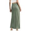 image:imageHybrid amp Company Womens Silky Satin Maxi Skirt  Stretch High Waist Casual amp Office  Made in USASage