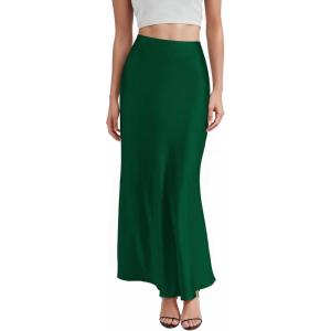 image:imageHybrid amp Company Womens Silky Satin Maxi Skirt  Stretch High Waist Casual amp Office  Made in USAHunter