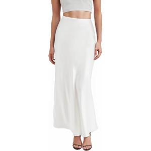 image:imageHybrid amp Company Womens Silky Satin Maxi Skirt  Stretch High Waist Casual amp Office  Made in USAIvory