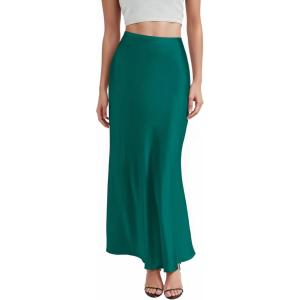 image:imageHybrid amp Company Womens Silky Satin Maxi Skirt  Stretch High Waist Casual amp Office  Made in USAJade