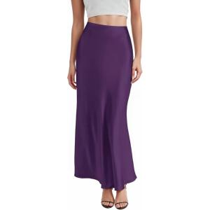 image:imageHybrid amp Company Womens Silky Satin Maxi Skirt  Stretch High Waist Casual amp Office  Made in USAPurple