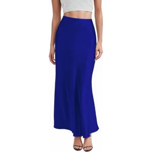image:imageHybrid amp Company Womens Silky Satin Maxi Skirt  Stretch High Waist Casual amp Office  Made in USARoyal