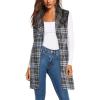 image:imageHybrid amp Company Womens Vest Jacket Plaid Cardigan Blazer with self Fabric Belt10953blackMust