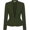 image:imageHybrid amp Company Womens Casual Work Office Elegant Open Front Premium Nylon Blazer JacketJk1135olive