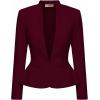 image:imageHybrid amp Company Womens Casual Work Office Elegant Open Front Premium Nylon Blazer JacketJk1135wine