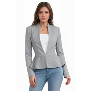image:imageHybrid amp Company Womens Casual Work Office Elegant Open Front Premium Nylon Blazer JacketJk1135heathergre