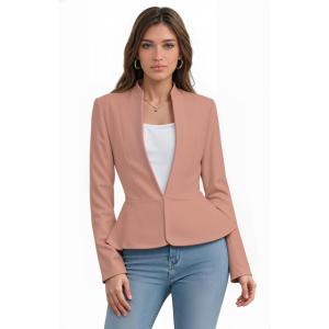 image:imageHybrid amp Company Womens Casual Work Office Elegant Open Front Premium Nylon Blazer JacketJk1135mauve