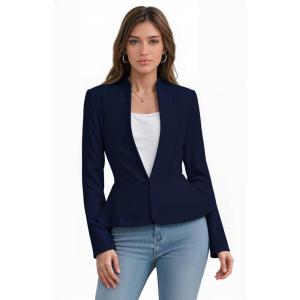 image:imageHybrid amp Company Womens Casual Work Office Elegant Open Front Premium Nylon Blazer JacketJk1135navy