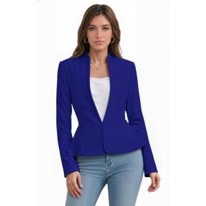 image:imageHybrid amp Company Womens Casual Work Office Elegant Open Front Premium Nylon Blazer JacketJk1135royal