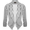 image:imageHybrid amp Company Womens Casual Work Office Blazer Jacket Open Front Shawl with 34 Scrunch Sleeves10827ivoryBlac