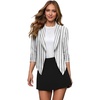 image:imageHybrid amp Company Womens Casual Work Office Blazer Jacket Open Front Shawl with 34 Scrunch Sleeves10827ivoryBlac