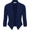 image:imageHybrid amp Company Womens Office Blazer Jacket  Nylon ponte de roma fabric open front design tailored fit versatile style for office work and casual business wearJk11331073tnavy