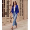 image:imageHybrid amp Company Womens Office Blazer Jacket  Nylon ponte de roma fabric open front design tailored fit versatile style for office work and casual business wearJk11331073troyal