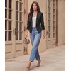 image:imageHybrid amp Company Womens Office Blazer Jacket  Nylon ponte de roma fabric open front design tailored fit versatile style for office work and casual business wear1073tcharcoal