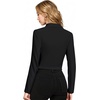 image:imageHybrid amp Company Womens Cropped Ponte Blazer  Cropped ponte fabric open front design zipper detail slim blazer jacket for office casual wear work daily stylingBlack
