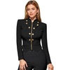 image:imageHybrid amp Company Womens Cropped Ponte Blazer  Cropped ponte fabric open front design zipper detail slim blazer jacket for office casual wear work daily stylingBlack