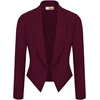 image:imageHybrid amp Company Ruched Sleeve Blazer  Lightweight fabric open front silhouette classic ruched sleeves suitable for office business casual and everyday wearWine9789