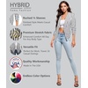 image:imageHybrid amp Company Womens Open Front Blazer  Lightweight blazer fabric open front design 34 ruched sleeves classic work jacket for office casual wear daily styling10827ivoryBlac
