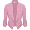 image:imageHybrid amp Company Womens Open Front Blazer  Lightweight blazer fabric open front design 34 ruched sleeves classic work jacket for office casual wear daily stylingRose
