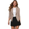 image:imageHybrid amp Company Ruched Sleeve Blazer  Lightweight fabric open front silhouette classic ruched sleeves suitable for office business casual and everyday wearBeige