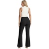 image:imageHybrid amp Company Womens High Rise Ponte Flare Pants  Ultra stretch ponte fabric high rise fit flare leg silhouette pull on waist faux pockets casual office pantsBlack