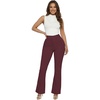 image:imageHybrid amp Company Womens High Rise Ponte Flare Pants  Ultra stretch ponte fabric high rise fit flare leg silhouette pull on waist faux pockets casual office pantsBurgundy