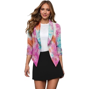 image:imageHybrid amp Company Womens Open Front Blazer7701coralmulti