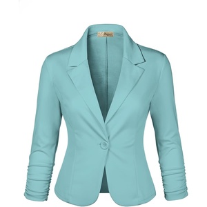 image:imageHybrid amp Company Womens Ponte Cardigan BlazerAqua