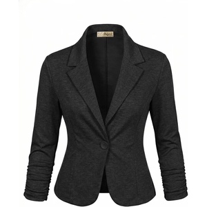 image:imageHybrid amp Company Womens Ponte Cardigan BlazerCharcoal