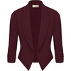 image:imageHybrid amp Company Ruched Sleeve BlazerBurgundy