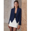 image:imageHybrid amp Company Ruched Sleeve BlazerNavy9789