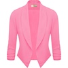 image:imageHybrid amp Company Ruched Sleeve BlazerNeon Pink
