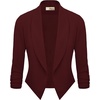 image:imageHybrid amp Company Ruched Sleeve BlazerWine